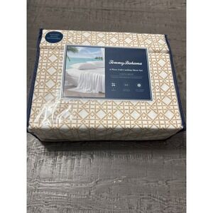 Tommy Bahama Full Cooling Sheet Set 6pc Coastal Breeze Trellis Texture‎ Beige